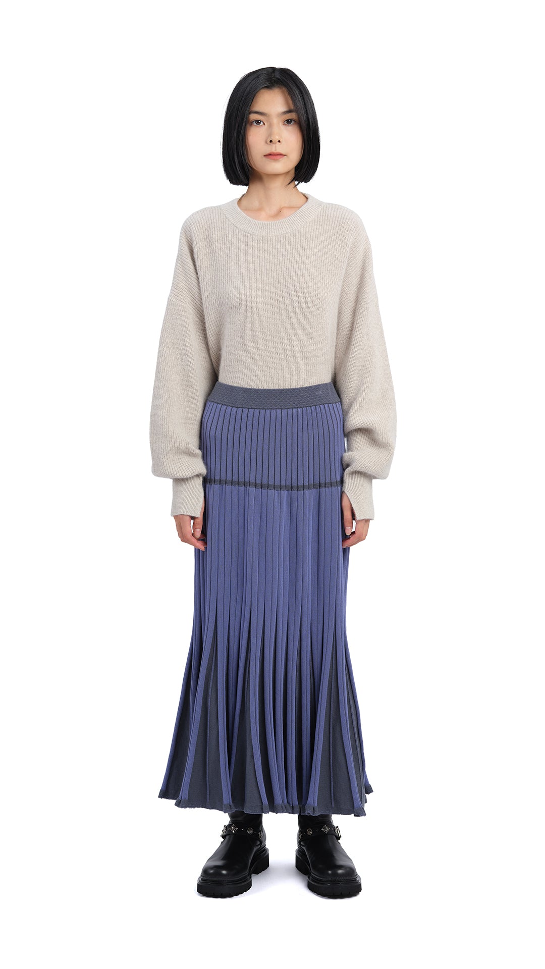 Stylish Knitted Flare Skirt for Women - Soft Stretch Comfortable Midi Skirt - Perfect for Casual Outfits, Office Wear & Date Nights