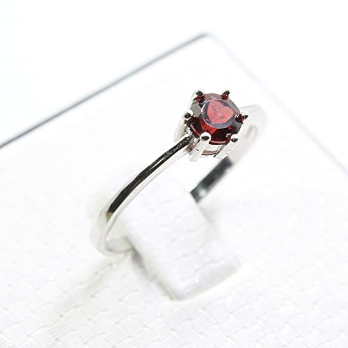 925 Sterling Silver Genuine Garnet Ring for Women - Elegant & Durable Everyday Jewelry for Work, Date Night & Special Occasions