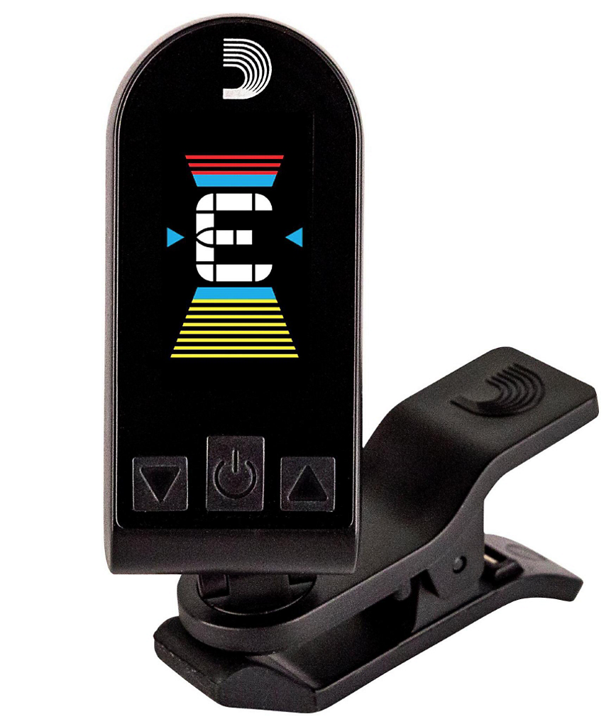 D'Addario Eclipse Rechargeable Guitar Tuner - Clip-On Chromatic Tuner for Guitar, Bass & Ukulele - Perfect for Live Performances & Home Practice
