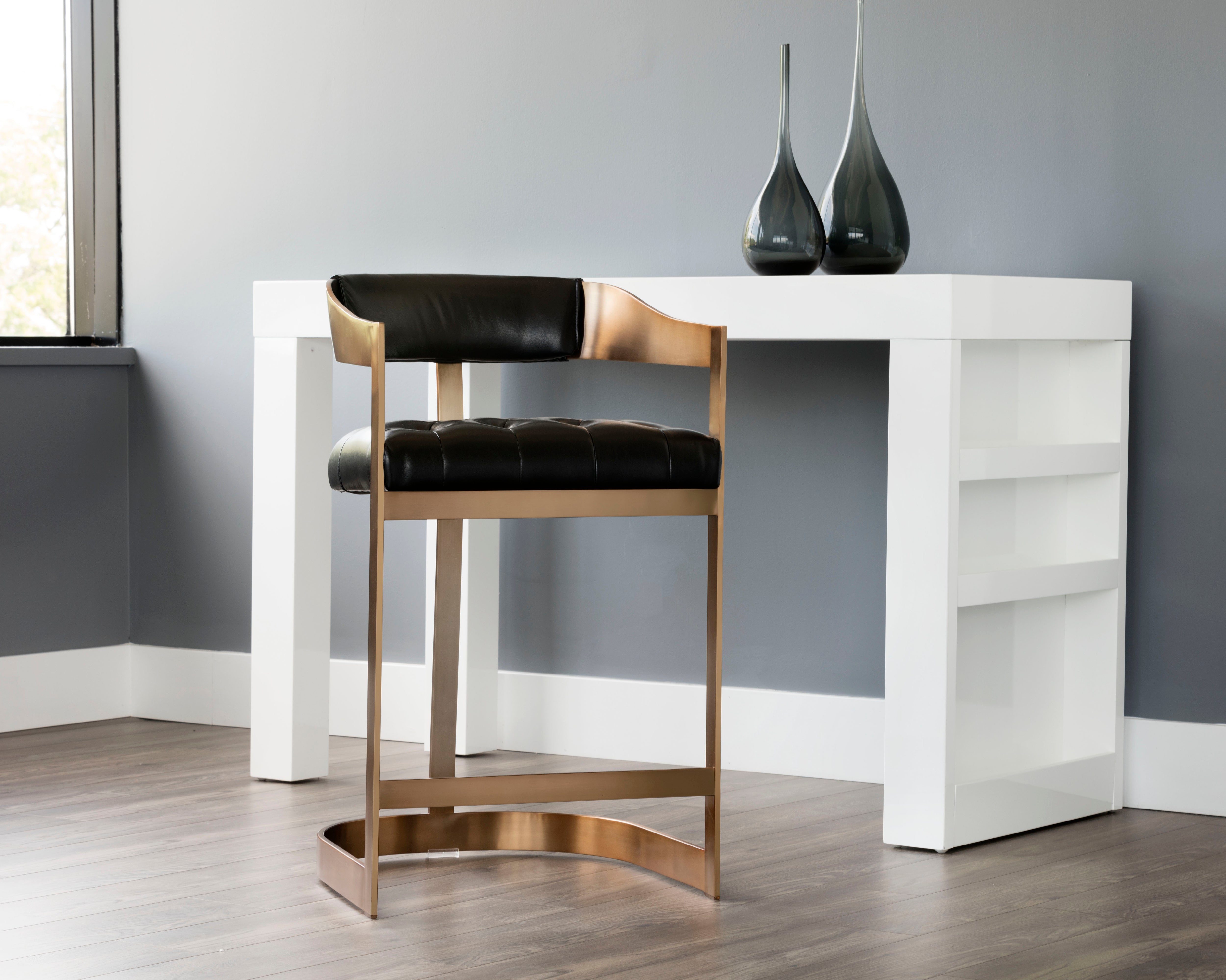 Beaumont Counter Stool - Modern Kitchen Bar Stools with Back Support, Adjustable Height for Breakfast Nook, Kitchen Island & Home Bar - Set of 1, 2 or 4 - Comfortable & Stylish Dining Seating