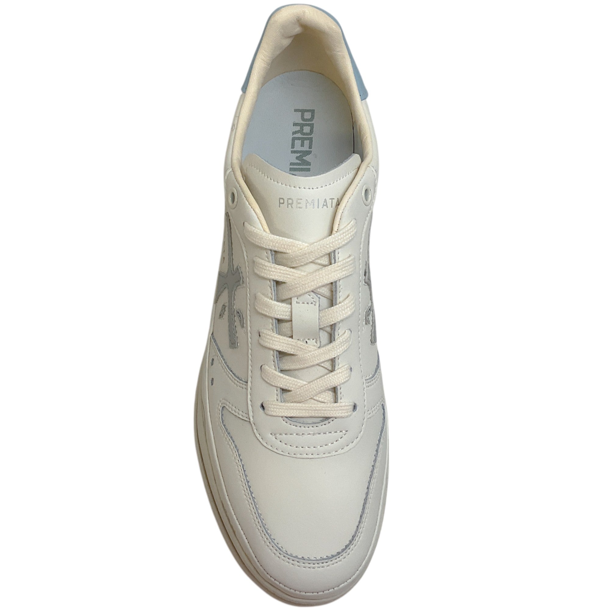 Premiata Ivory & Platinum Leather Micol Platform Sneakers for Women - Stylish Comfortable Walking Shoes for Casual Outfits & Everyday Wear