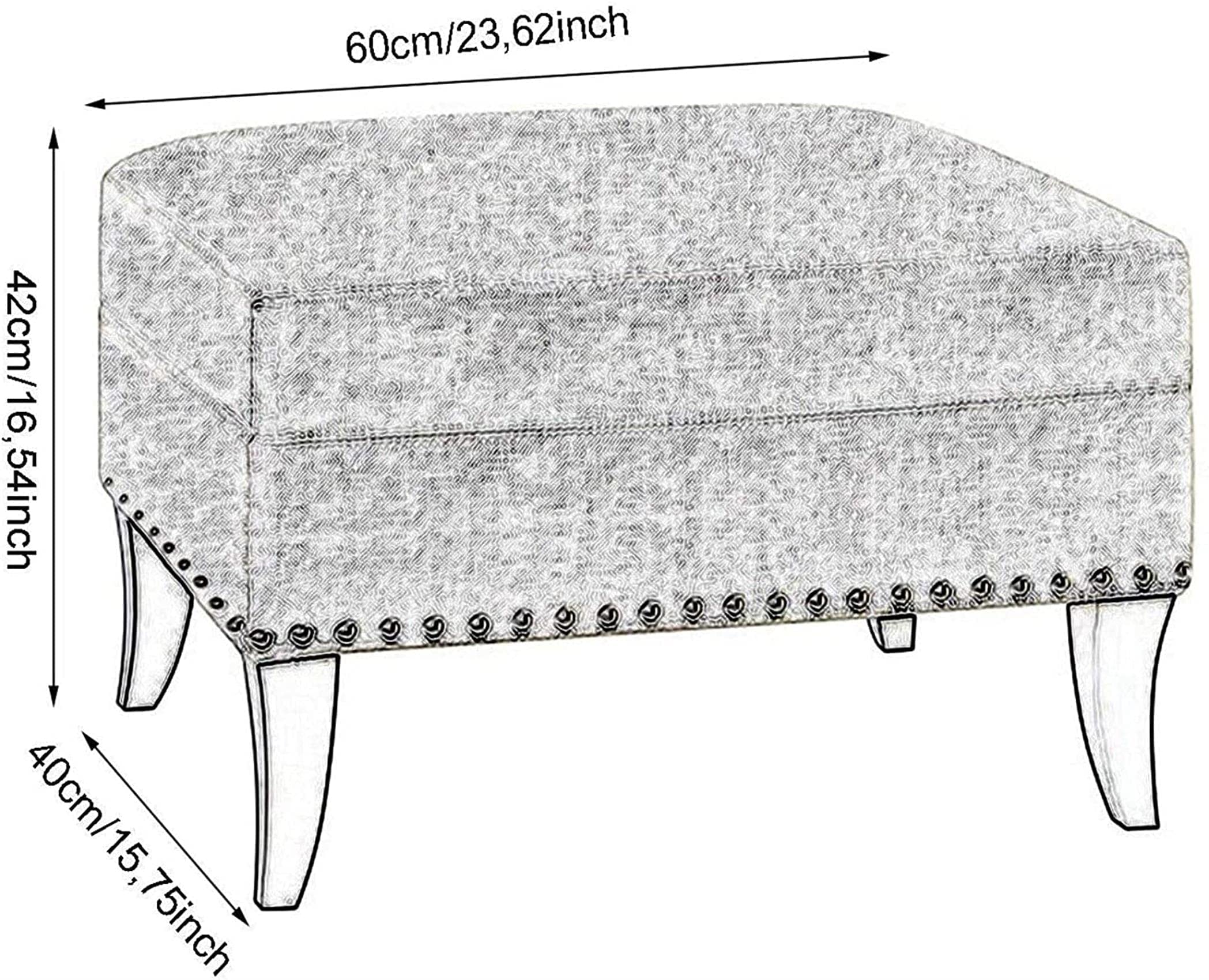 Multi-Purpose Burlap Storage Ottoman Foot Stool - Shoe Bench, Makeup Seat, Bed End Stool with Hidden Storage | Perfect for Living Room, Bedroom & Entryway Organization