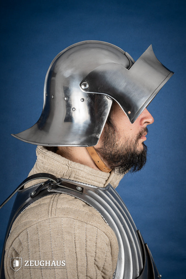 Burgundian Sallet Helmet - 1.6mm Polished Steel Medieval Armor for LARP, Cosplay & Historical Reenactment