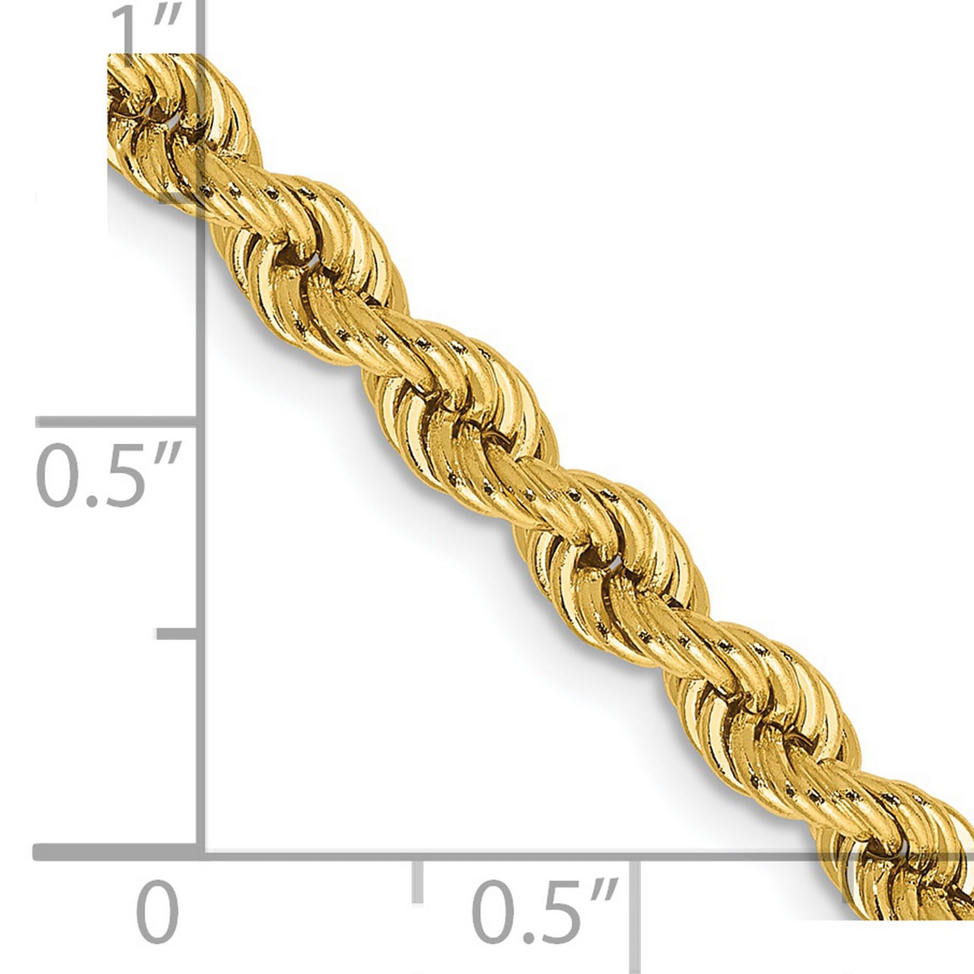 14K Solid Yellow Gold Rope Chain Bracelet, Necklace or Anklet - Elegant Jewelry for Women, Gift for Her, Perfect for Weddings, Parties & Everyday Wear