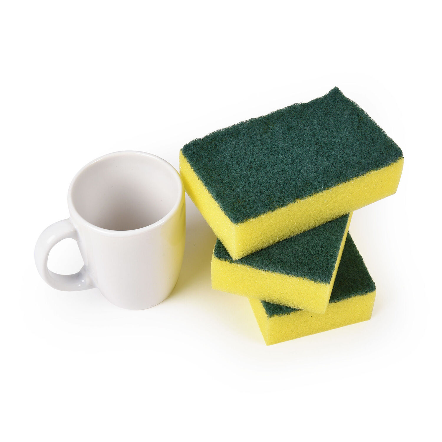 3-Pack Heavy Duty Scrub Sponges for Kitchen Cleaning - Commercial Grade Scouring Pads (15x10x3cm) - Perfect for Pots, Pans, Dishes & Tough Stains