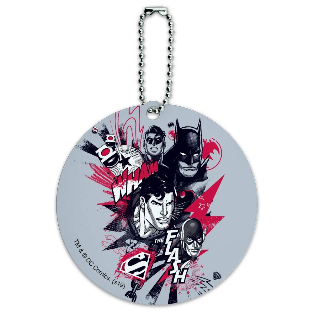 Justice League Superhero Luggage Tags - Round Character ID Tags for Suitcases, Carry-On Bags & Travel Accessories (Batman, Superman, Wonder Woman) - Perfect for Airports, Vacations & Business Trips