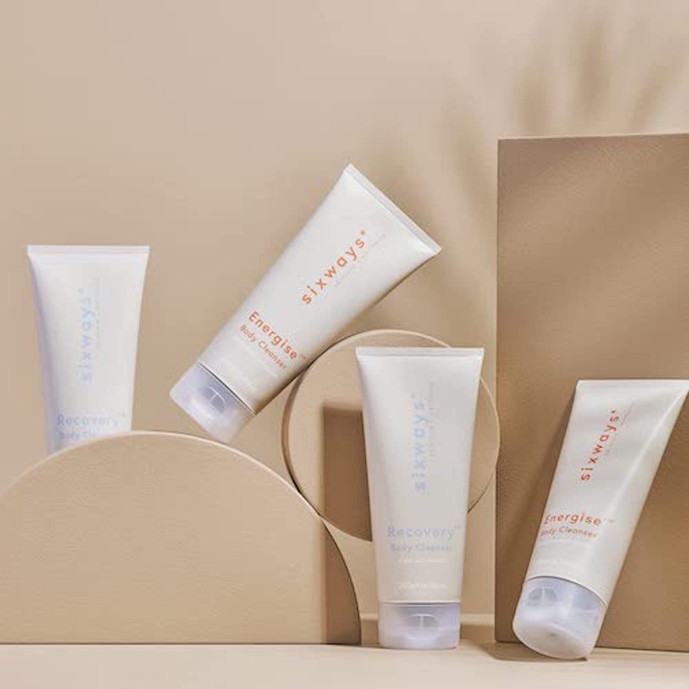 Sixways 5-Step Skincare & Shower Routine Set - Hydrating Daily Cleanser, Bounce Moisturizer, Rich Night Cream, Energizing & Calming Body Wash | Complete Daily Beauty Regimen for Glowing Skin at Home & Travel