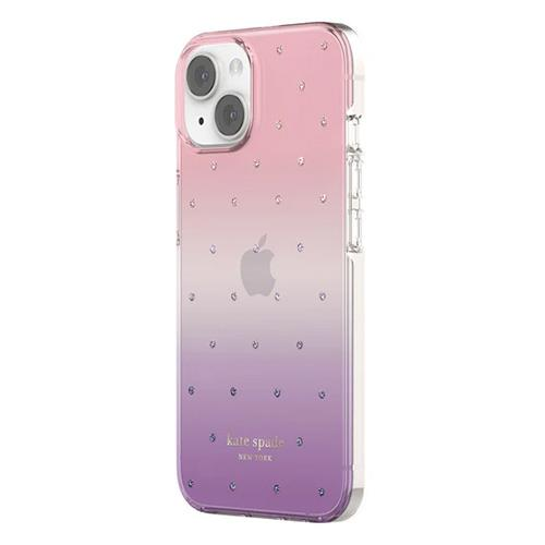 Kate Spade New York iPhone 14 Plus Protective Case - Violet & Pink Floral Design | Slim Shockproof Cover for Women | Perfect for Work, Travel & Everyday Use