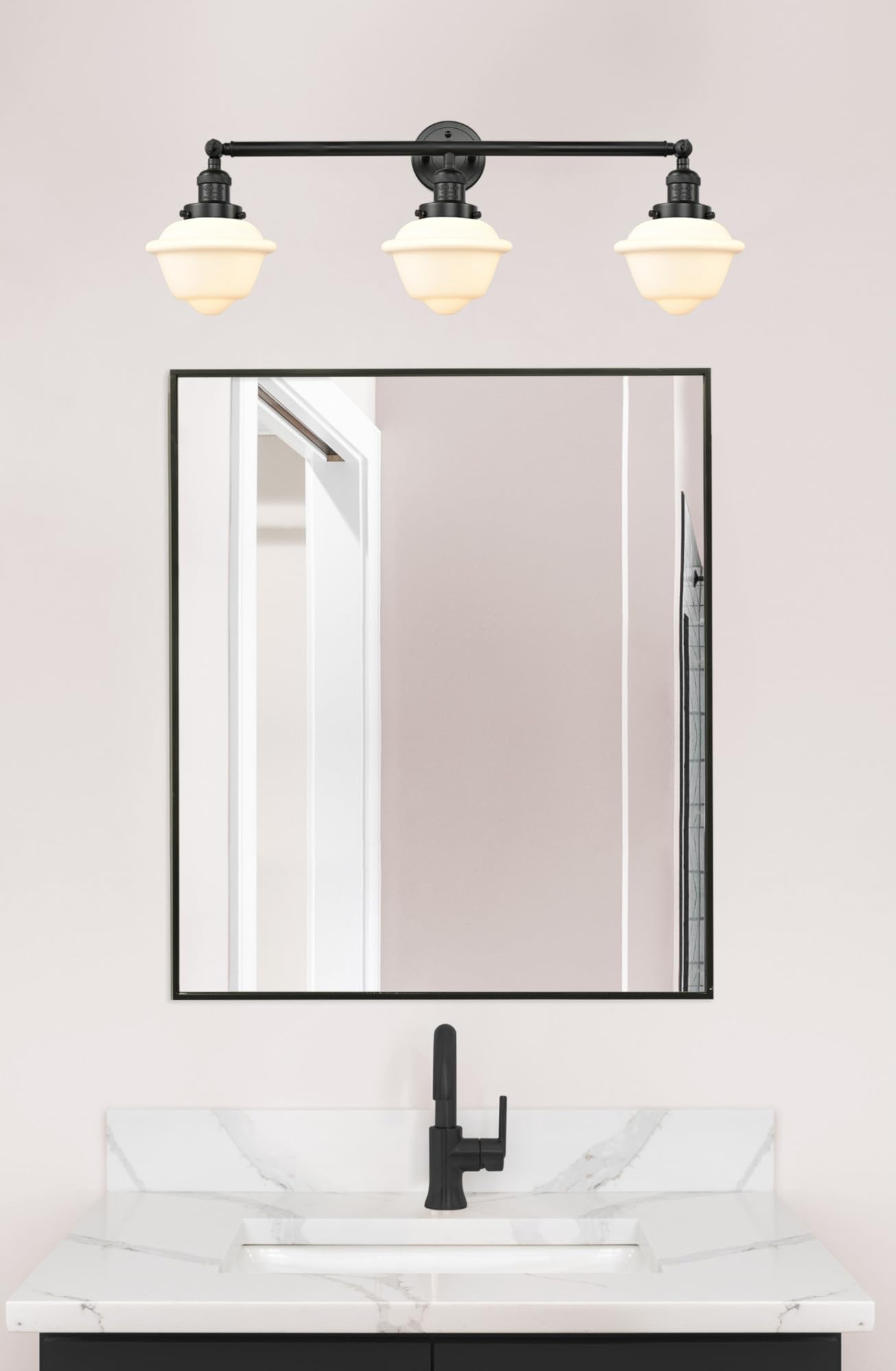 Franklin Restoration Collection 3-Light Bathroom Vanity Fixture in Bronze - Perfect for Modern Bathrooms, Powder Rooms & Home Renovations