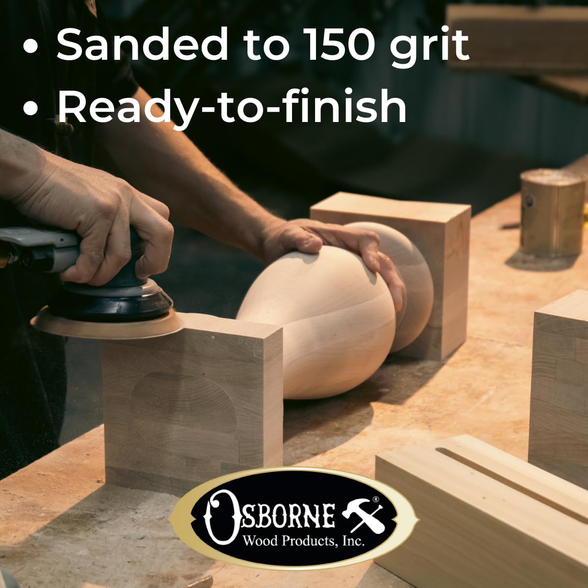 Osborne Husky Farm Dining Table Legs - Set of 4 Unfinished Pine Wood Turned Legs, Sanded & Ready for Staining - Durable Replacement Legs for Dining Tables, Desks & DIY Furniture Projects - Perfect for Home Office, Kitchen Renovation & Farmhouse Decor