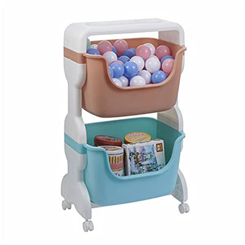 SHIJIANX Kids Toy Storage Organizer - 2-Layer Rolling Cart with Wheels for Playroom, Nursery & Bedroom | Multicolor Toy Shelf & Activity Rack for Easy Organization & Home Decor