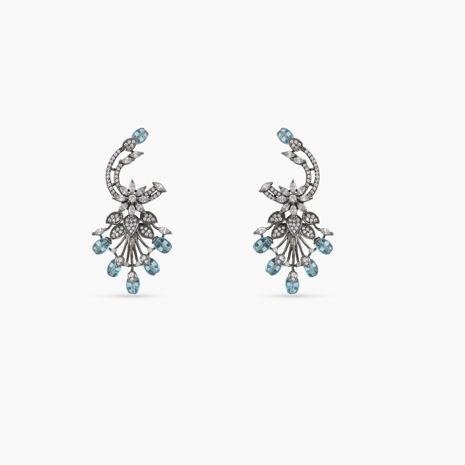 Floral Bloom CZ Drop Earrings for Women - Sparkling Cubic Zirconia Dangle Earrings - Perfect for Weddings, Parties & Special Occasions