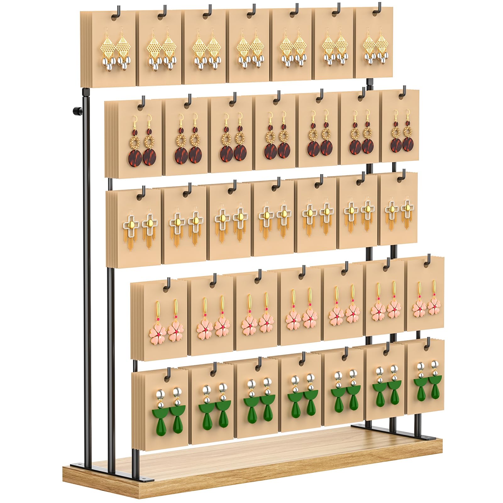 ORLESS Jewelry Display Stand for Vendors - 35 Hooks Earring Holder, Necklace & Bracelet Display Stand with Cards - Perfect for Boutiques, Craft Fairs & Retail Stores