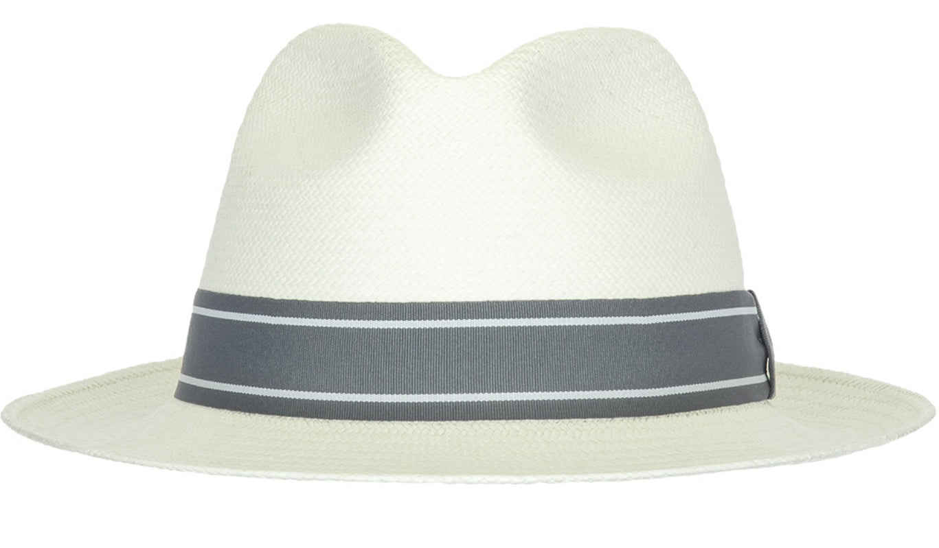 Premium K. Dorfzaun Grade 3 Cuenca Fedora Panama Hat in Cream with Striped Band - Stylish Sun Protection for Men & Women at Beach, Garden & Outdoor Events