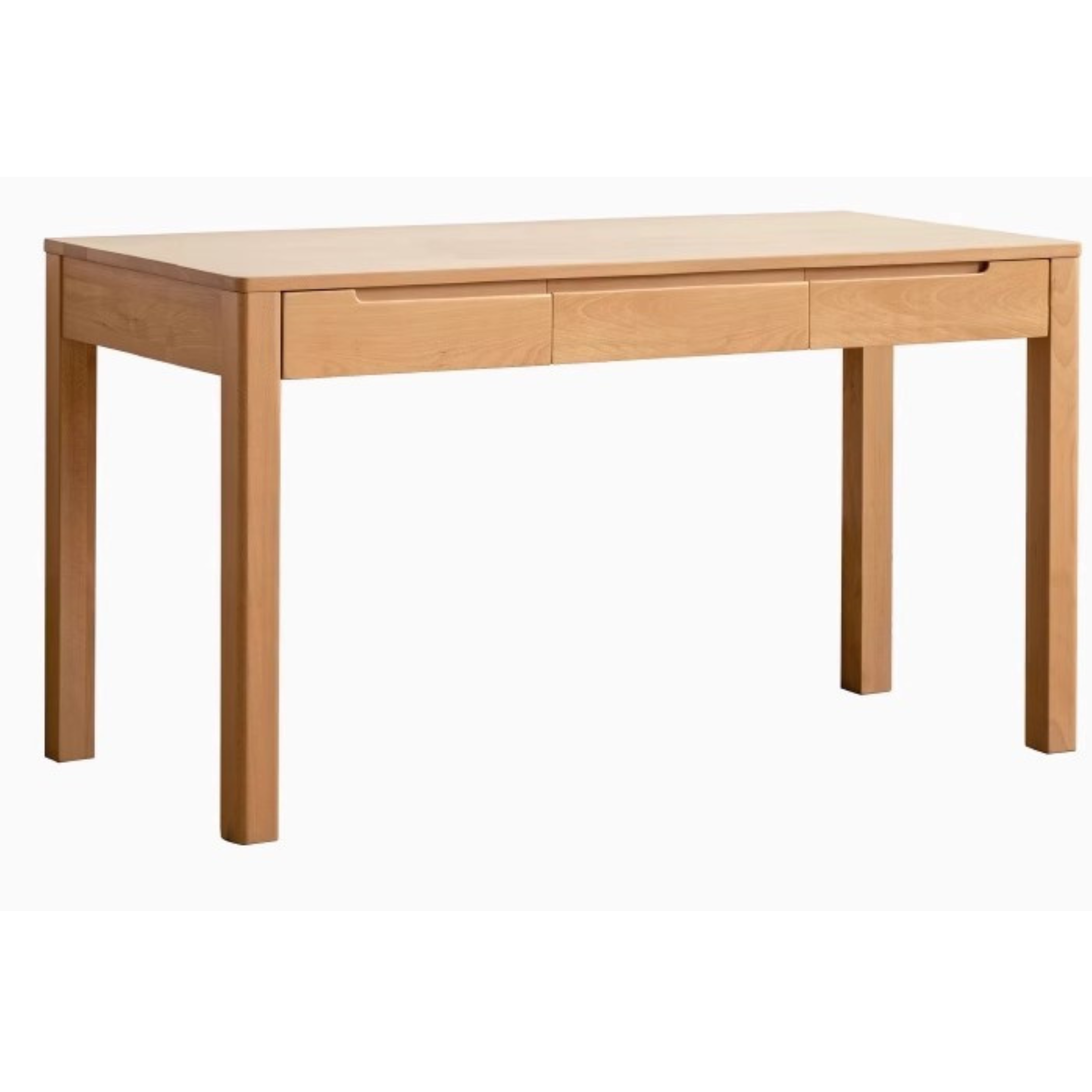 Solid Beech Wood Computer Desk for Home Office - Ergonomic Study Desk with Ample Workspace for Writing, Working & Remote Learning