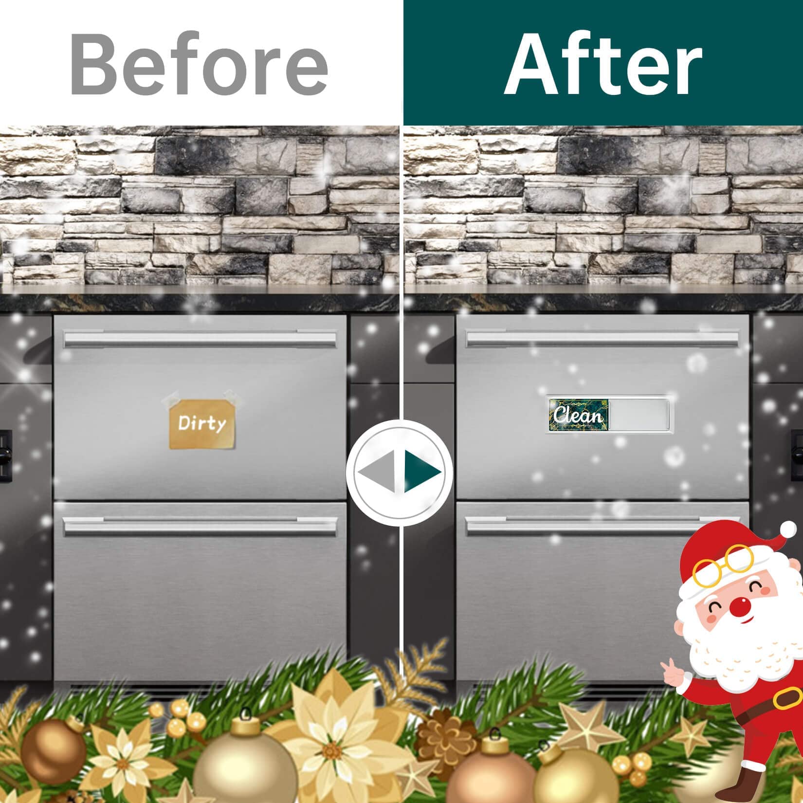 Dirty Clean Dishwasher Magnet - Universal Kitchen Sign for Dishwasher & Refrigerator | Dishwasher Accessories for Home Organization | Perfect for Kitchen, Office, and Dorm Use