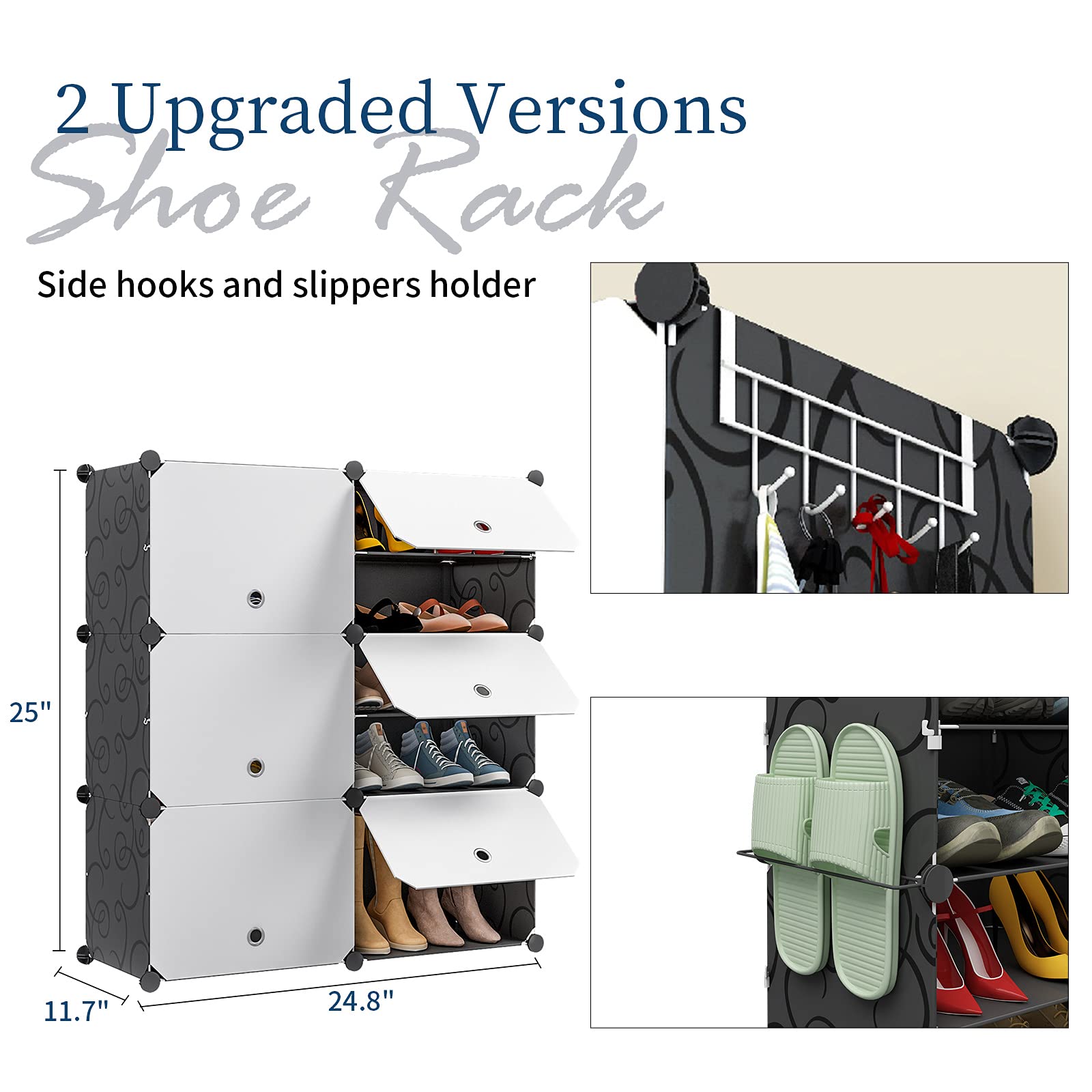 Aeitc 64 Pairs Expandable Stackable Shoe Rack Organizer - Space Saving Shoe Storage Cabinet for Entryway, Hallway & Closet | Perfect for Small Apartments, Dorm Rooms & Tight Spaces