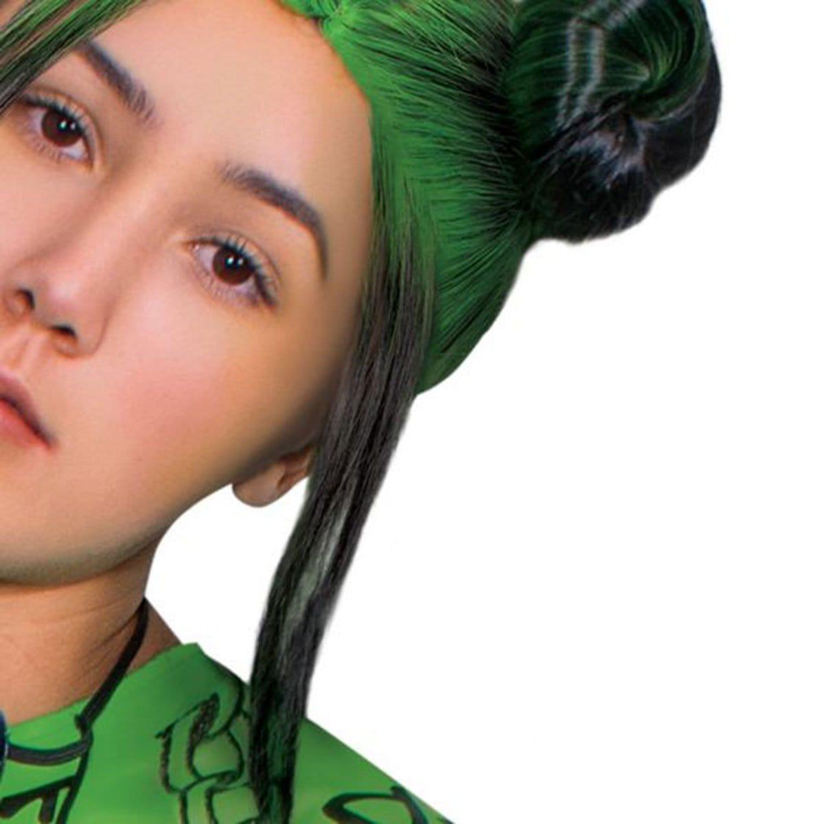 Billie Eilish Green Cosplay Wig - Long Wavy Synthetic Hair for Halloween, Costume Parties & Music Performances