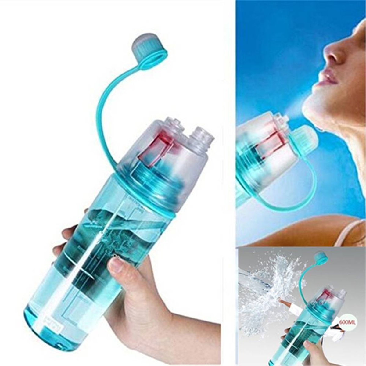 LIEZHE Sports Water Bottle with Spray - Portable Mist Sprayer for Hiking, Cycling, Gym & Outdoor Activities - BPA-Free Leakproof Hydration for Athletes & Fitness Enthusiasts
