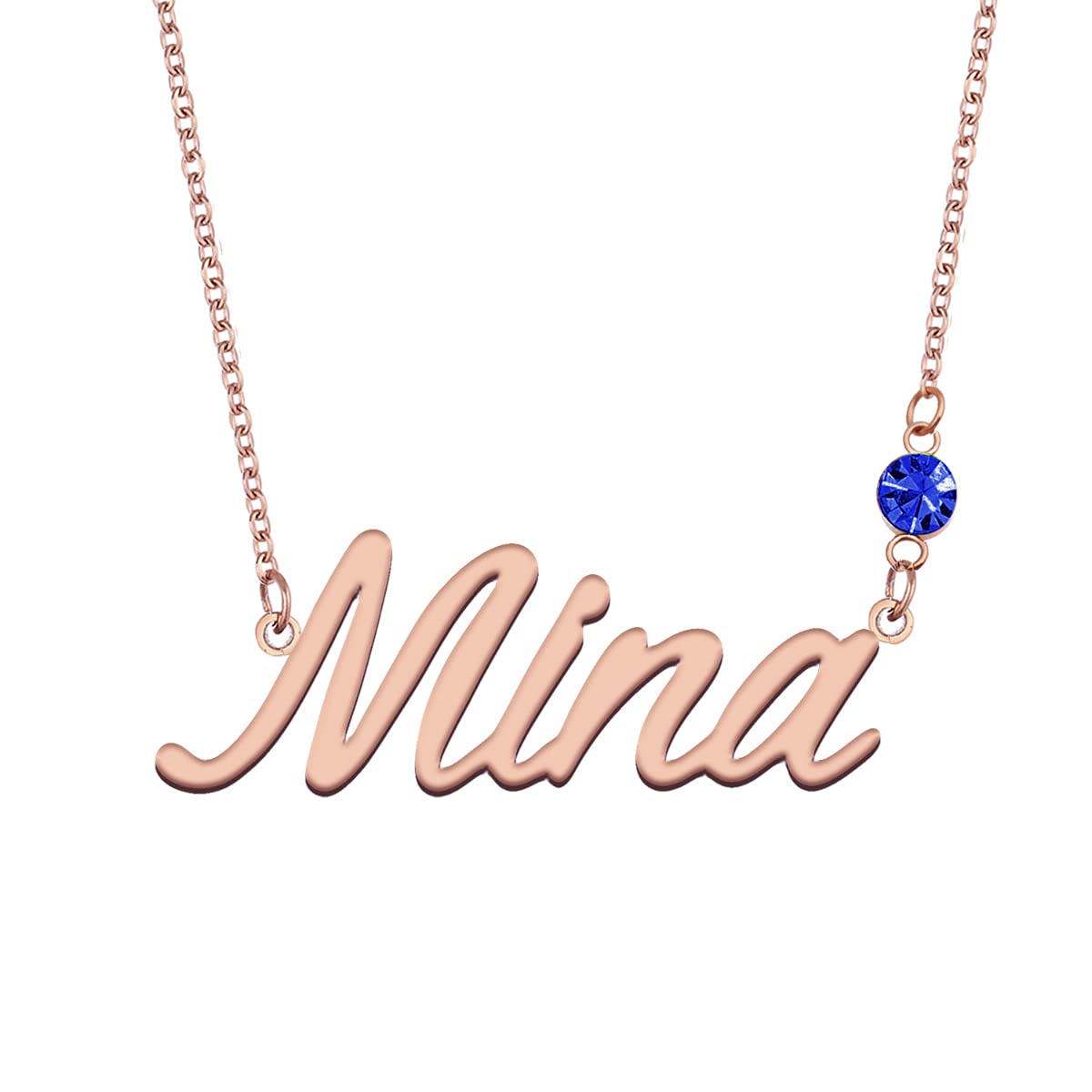 Personalized Birthstone Name Necklace - Rose Gold Custom Engraved Jewelry Gift for Mom, Women, Wife | Perfect for Mother's Day, Birthday, Anniversary & Special Occasions