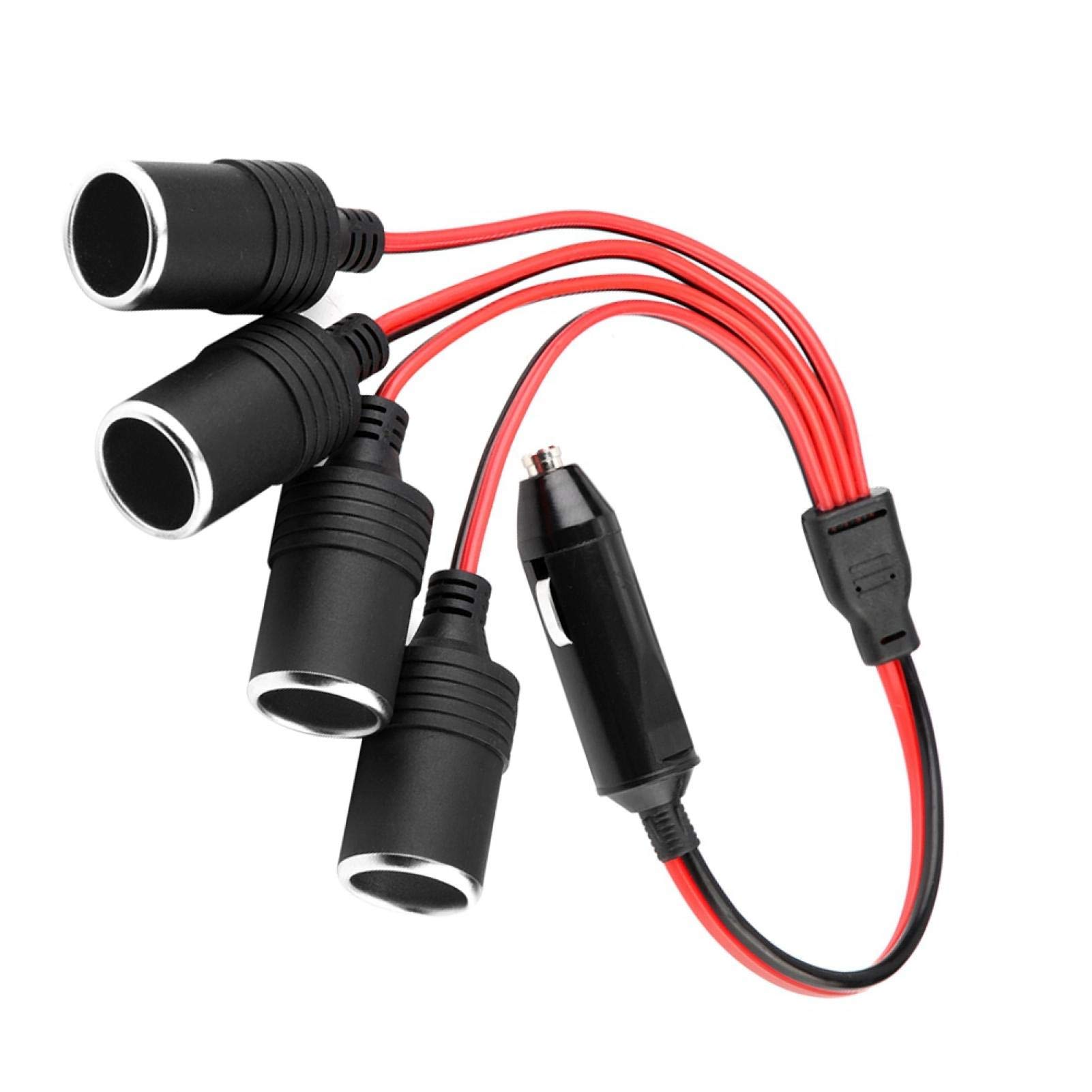 4-Way Car Charger Splitter - High Power Cigarette Lighter Adapter for Road Trips & Camping