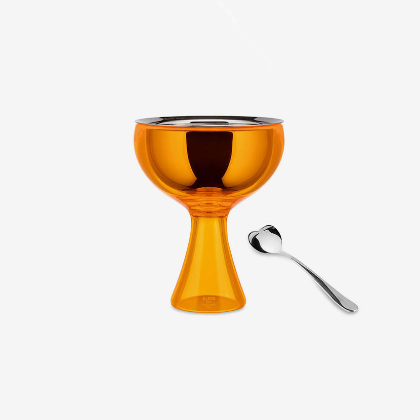Alessi Big Love Ice Cream Bowl & Spoon Set - Elegant Dessert Dishware for Ice Cream, Pudding & Fruit - Perfect for Parties, Gifts & Home Dining