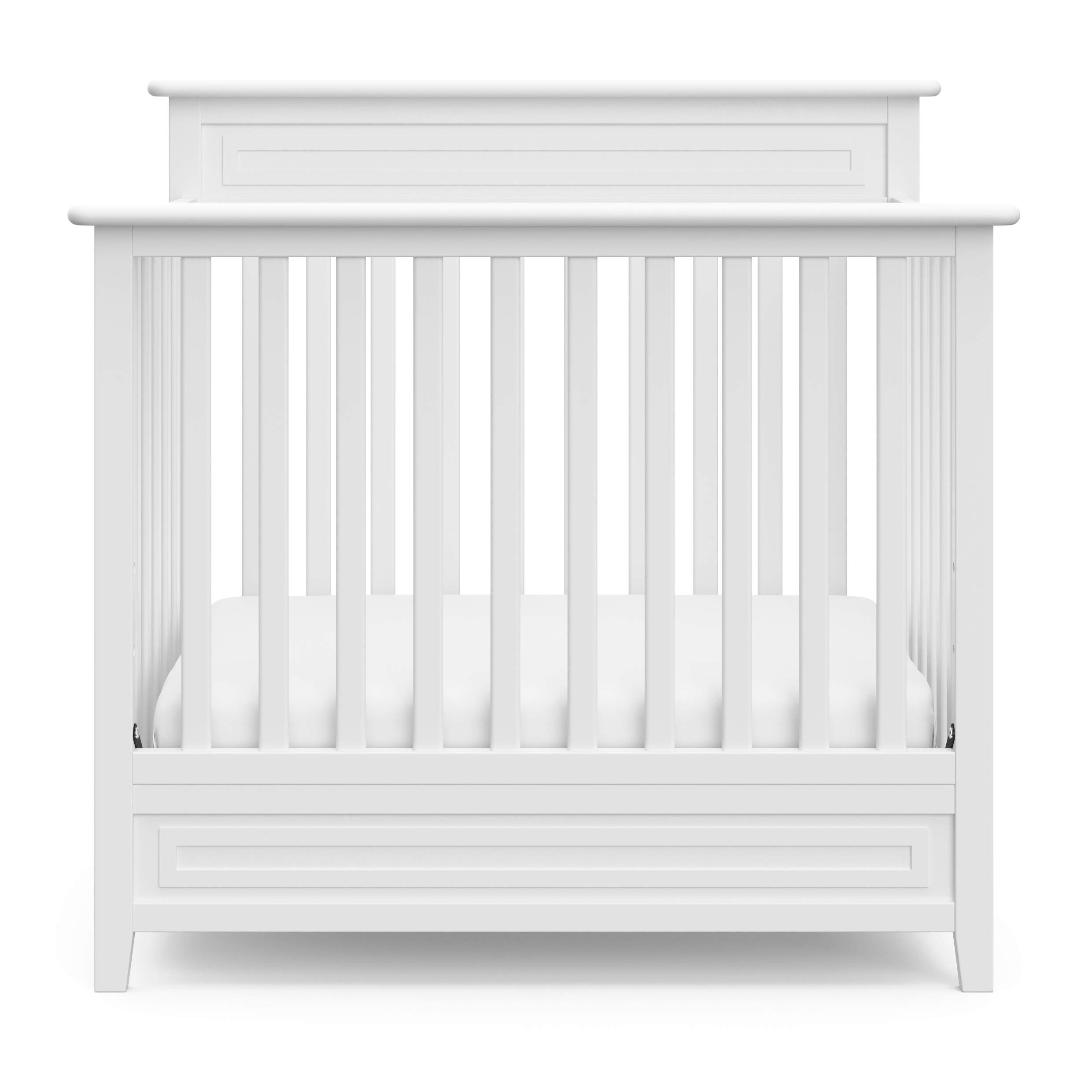 Storkcraft Petal 4-in-1 Convertible Mini Crib - GREENGUARD Gold Certified, White Nursery Furniture Converts to Daybed & Twin Bed with Bonus 2.75
