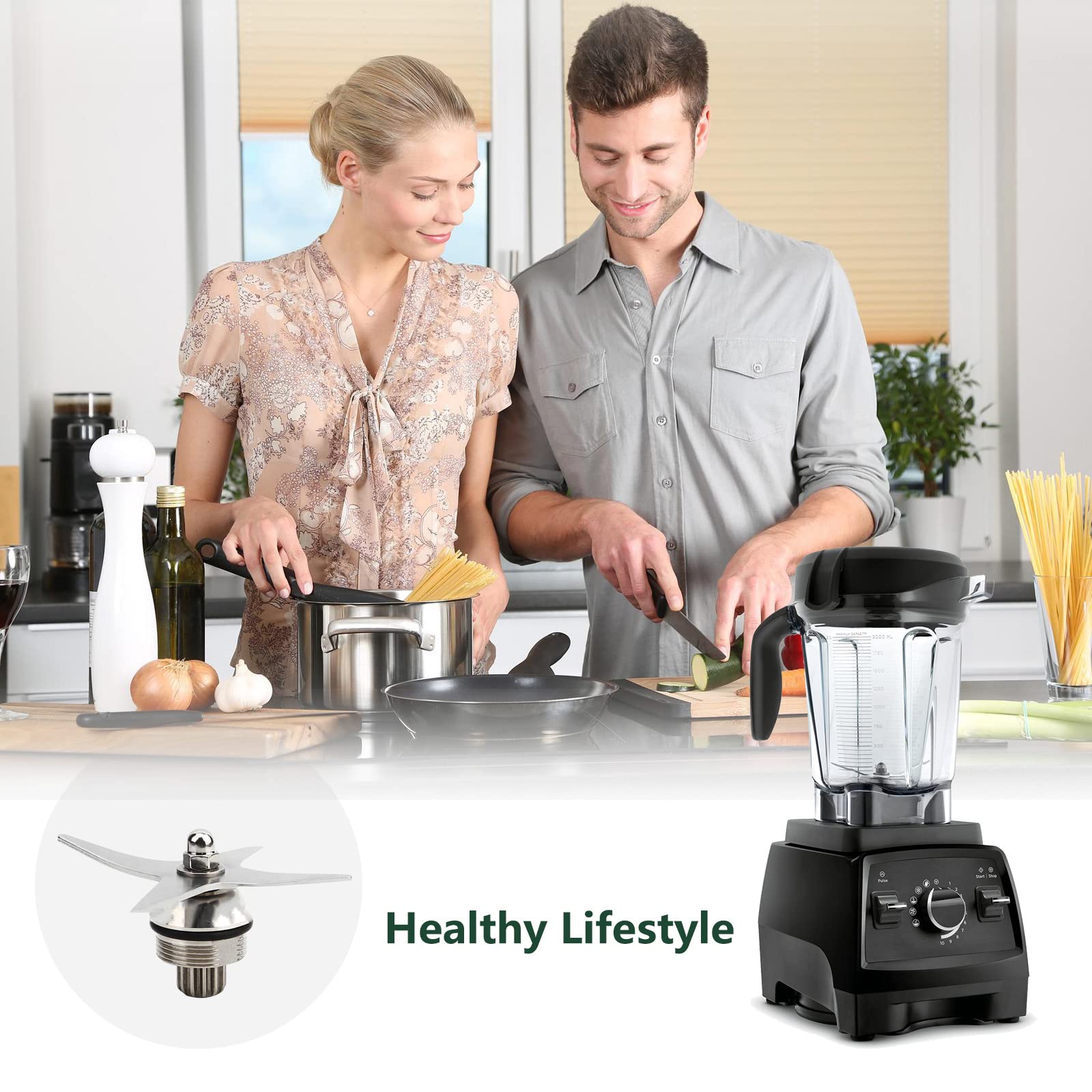 Vitamix 64 oz. Low-Profile Container Replacement Juicer Blade - Compatible with 7500, 750, 780, 5300 Blenders - Durable Blender Repair Part for Smoothies, Juicing & Food Prep