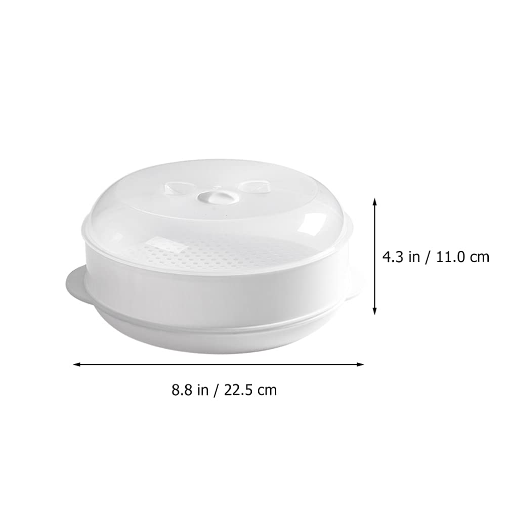 1pc Microwave Steamer with Lid - Miniature PP White Steam Rack for Vegetables, Dumplings & Food | BPA-Free, Dishwasher Safe | Perfect for Healthy Cooking, Meal Prep & Quick Reheating
