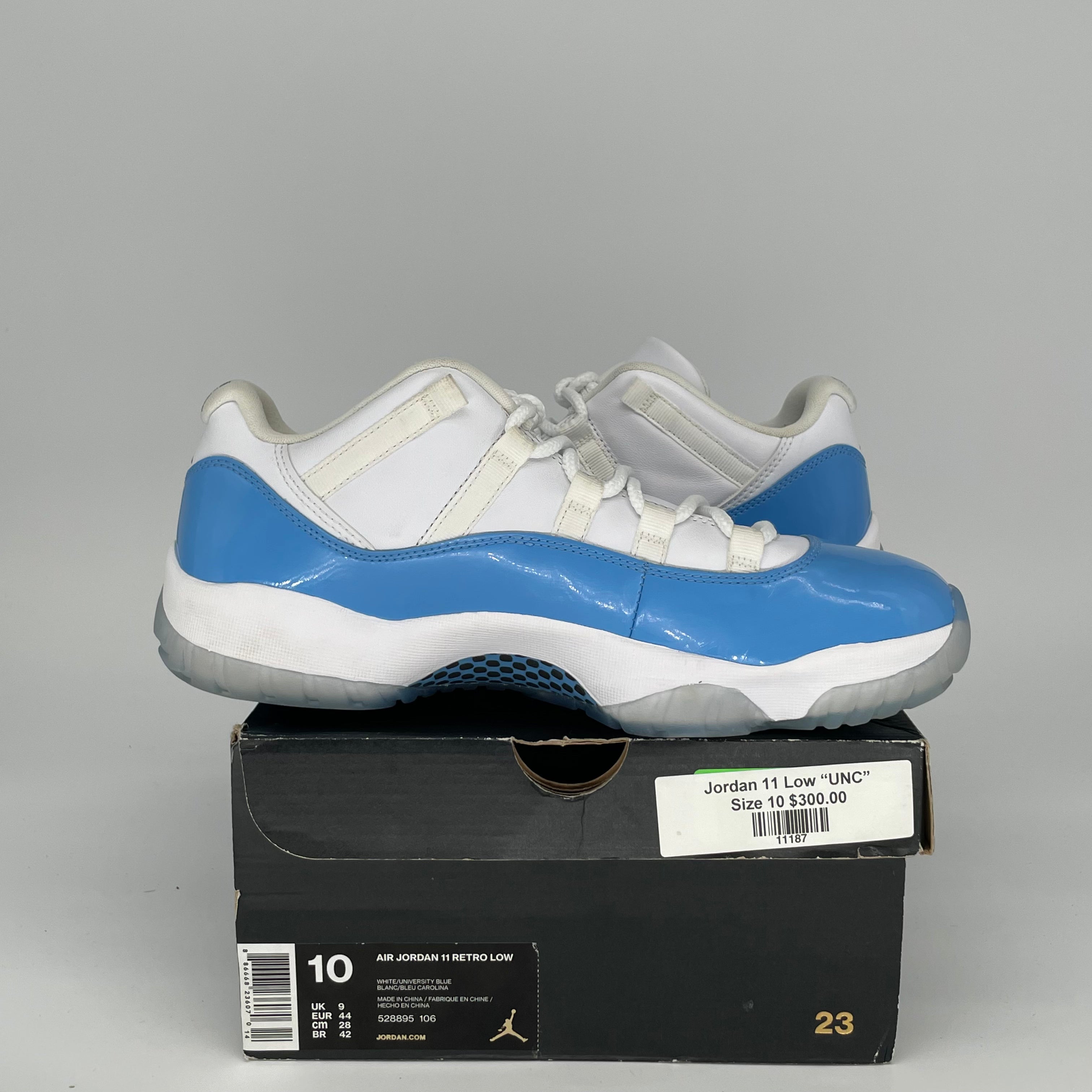Air Jordan 11 Low University Blue Men's Basketball Shoes Size 10 (528895-106) - Perfect for Casual Wear, Street Style & Court Performance