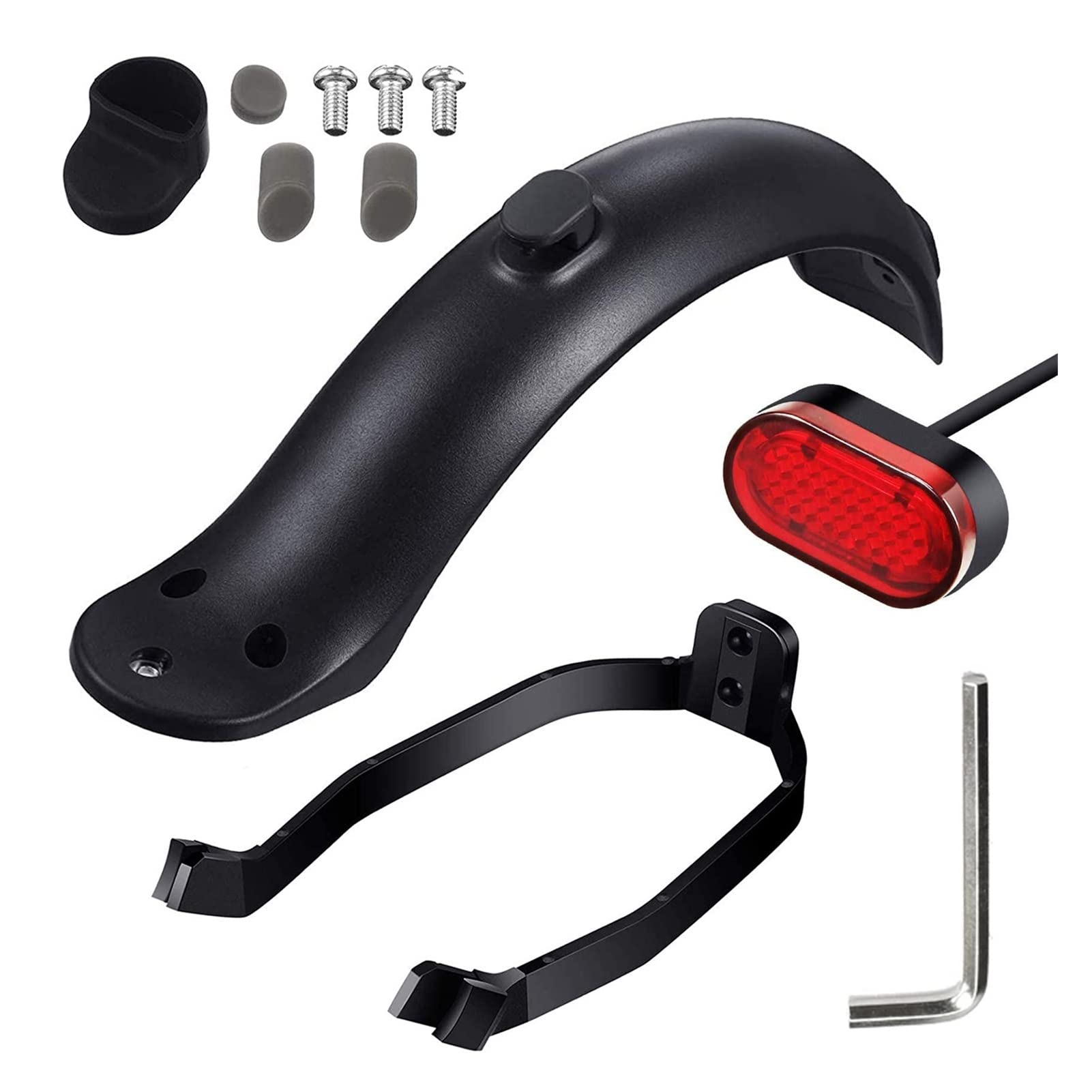Durable Xiaomi Mijia M365 M187 Pro Electric Scooter Mudguard with Rear Taillight - Splash Proof Fender for Commuting & Urban Riding (Light Yellow)
