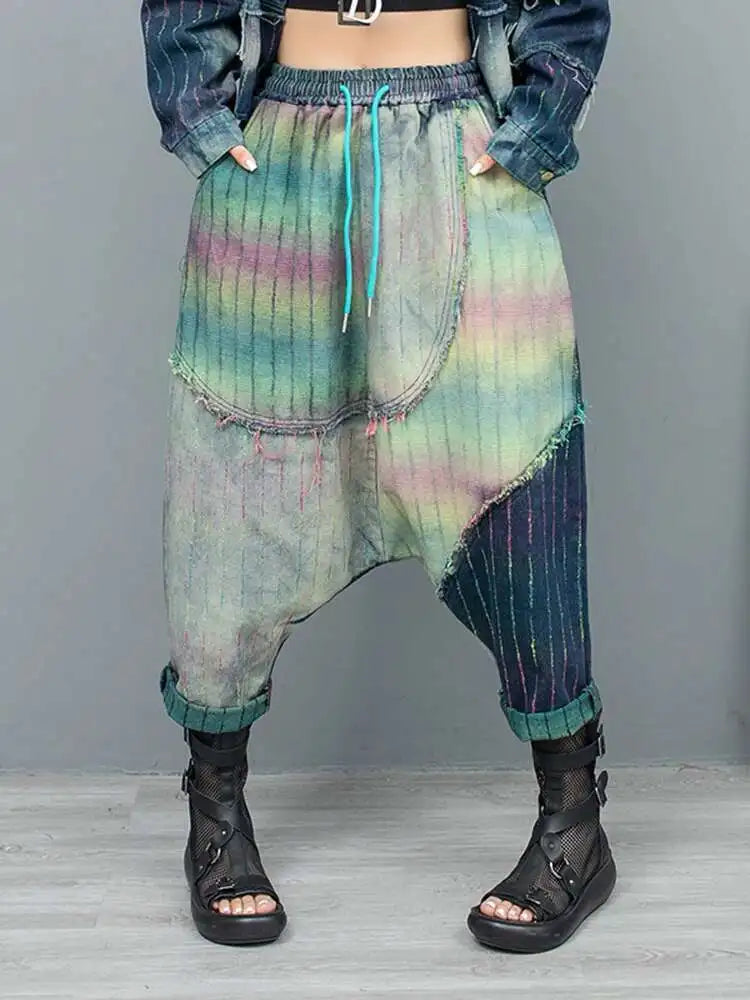 Women's Big Size Denim Jacket & Wide Leg Pants Two-Piece Suit - Lapel Long Sleeve Fashion Set for Spring & Autumn 2025 | Trendy Outfit for Casual Wear, Office, and Date Nights (Style: 1DH6431)