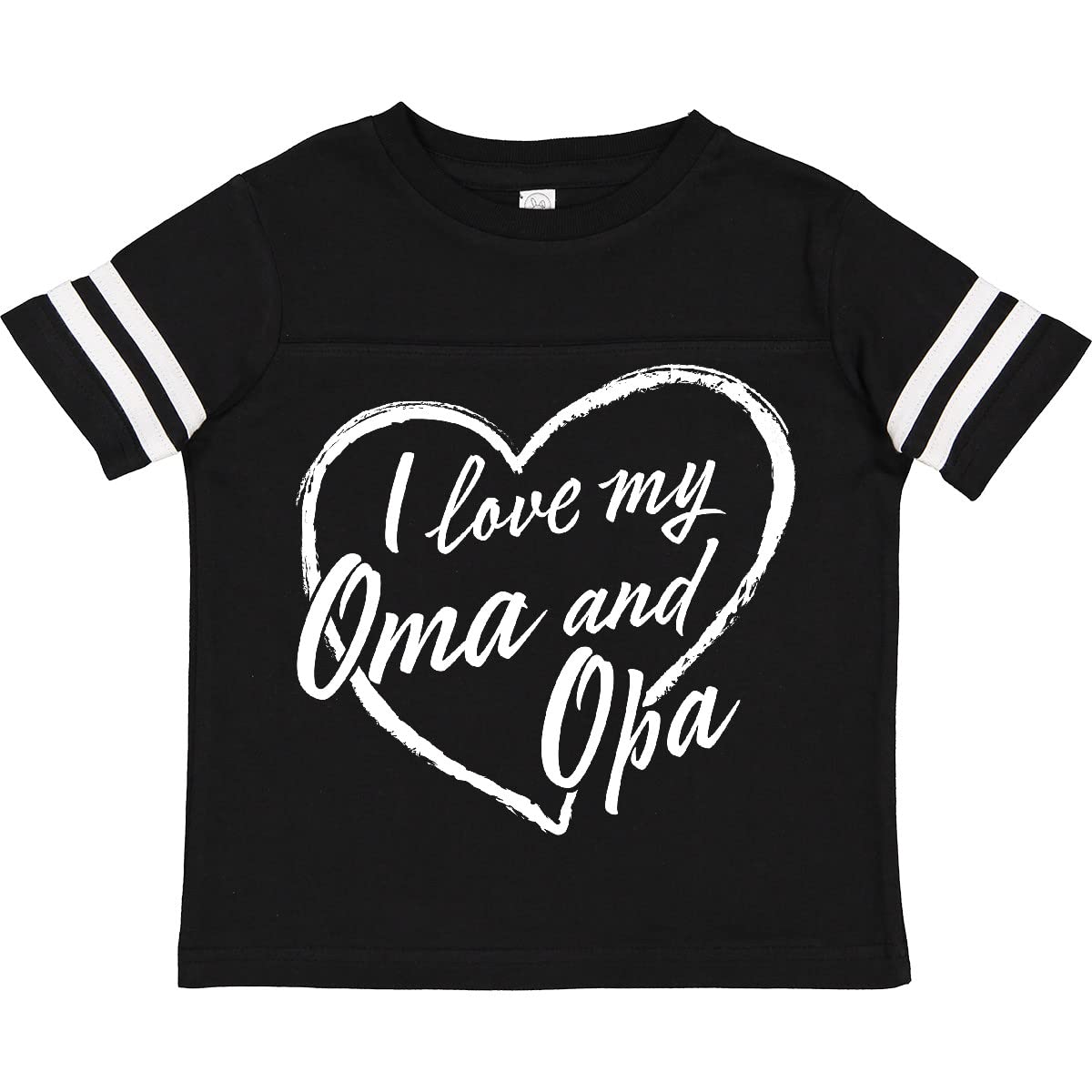 Inktastic I Love My Oma and Opa White Chalk Heart Youth T-Shirt | Cute Grandparent Apparel for Kids | Birthday & Family Reunion Gift