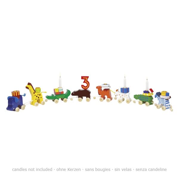 Goki Wooden Birthday Train Toy - Perfect Gift for Kids Birthday Party & Train Themed Decorations