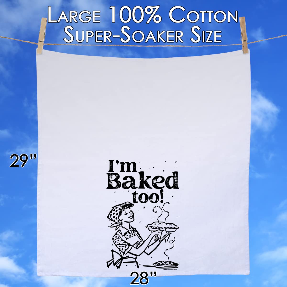 Funny Kitchen Tea Towels with Sayings - 'I'm Baked Too' Humorous Dish Towels - Cute Multi-Use Kitchen Towels for Housewarming Gifts & Women - Perfect for Cooking, Baking, and Decorating Your Kitchen