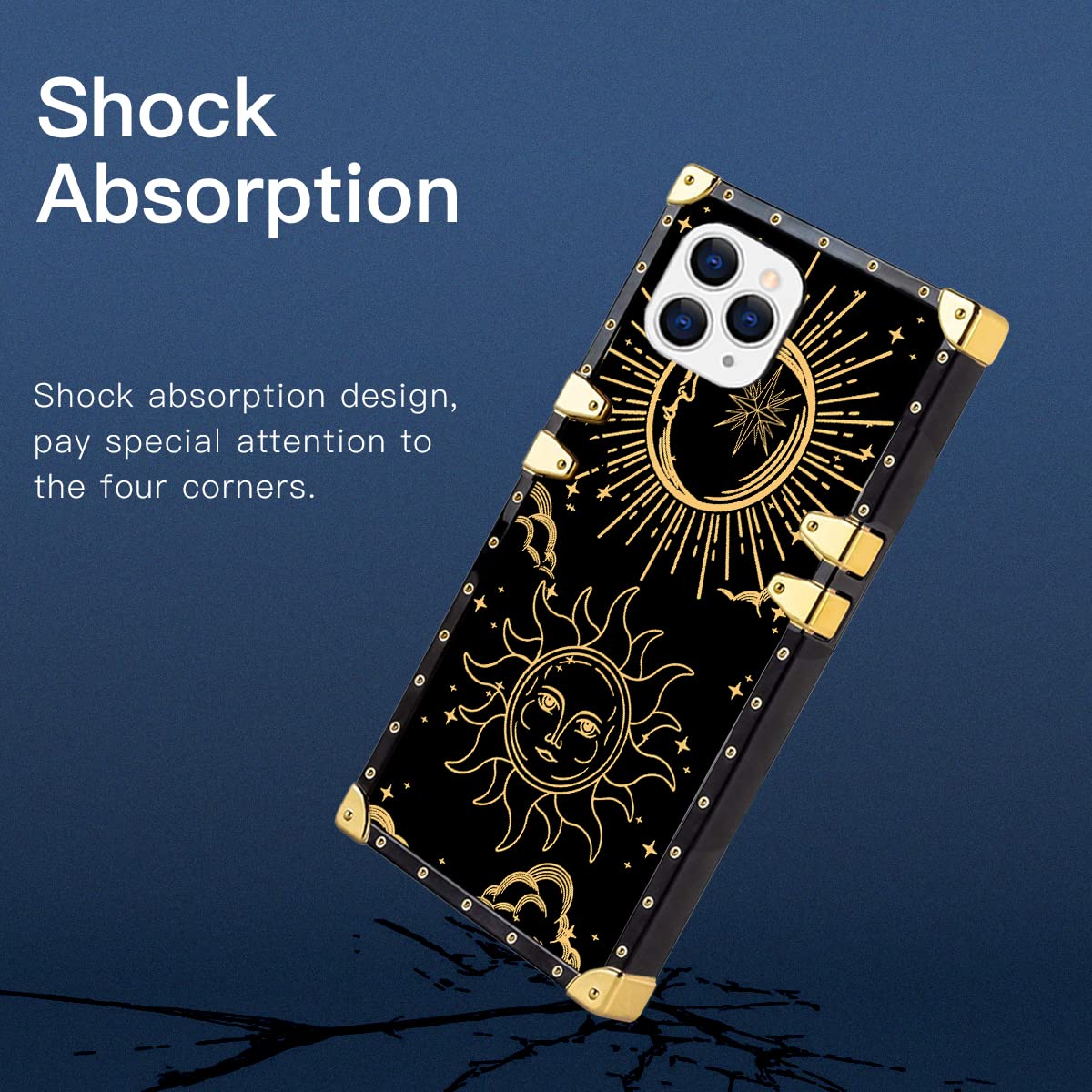 MIZEHAI iPhone 13 Pro Max Case - Sun and Moon Pattern Design, Slim Shockproof TPU Protective Cover | Retro Elegant Phone Case for Women & Men | Perfect for Daily Use, Travel, and Gift Giving