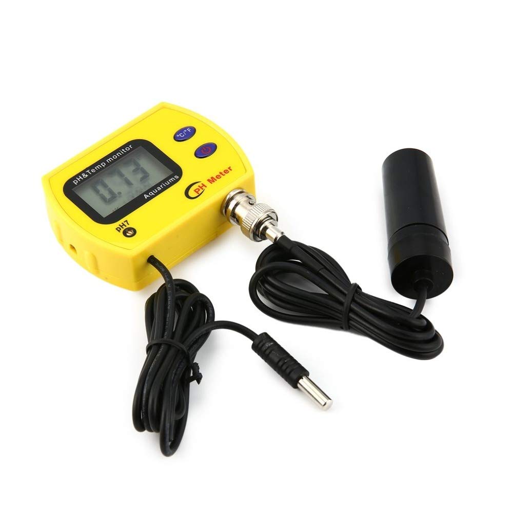 WHZ Digital pH Meter with Backlight - High Accuracy Water Tester for Aquariums, Swimming Pools, Hydroponics & Home Brewing | Measures pH Levels & Temperature | Durable Portable Acid/Alkali Analyzer