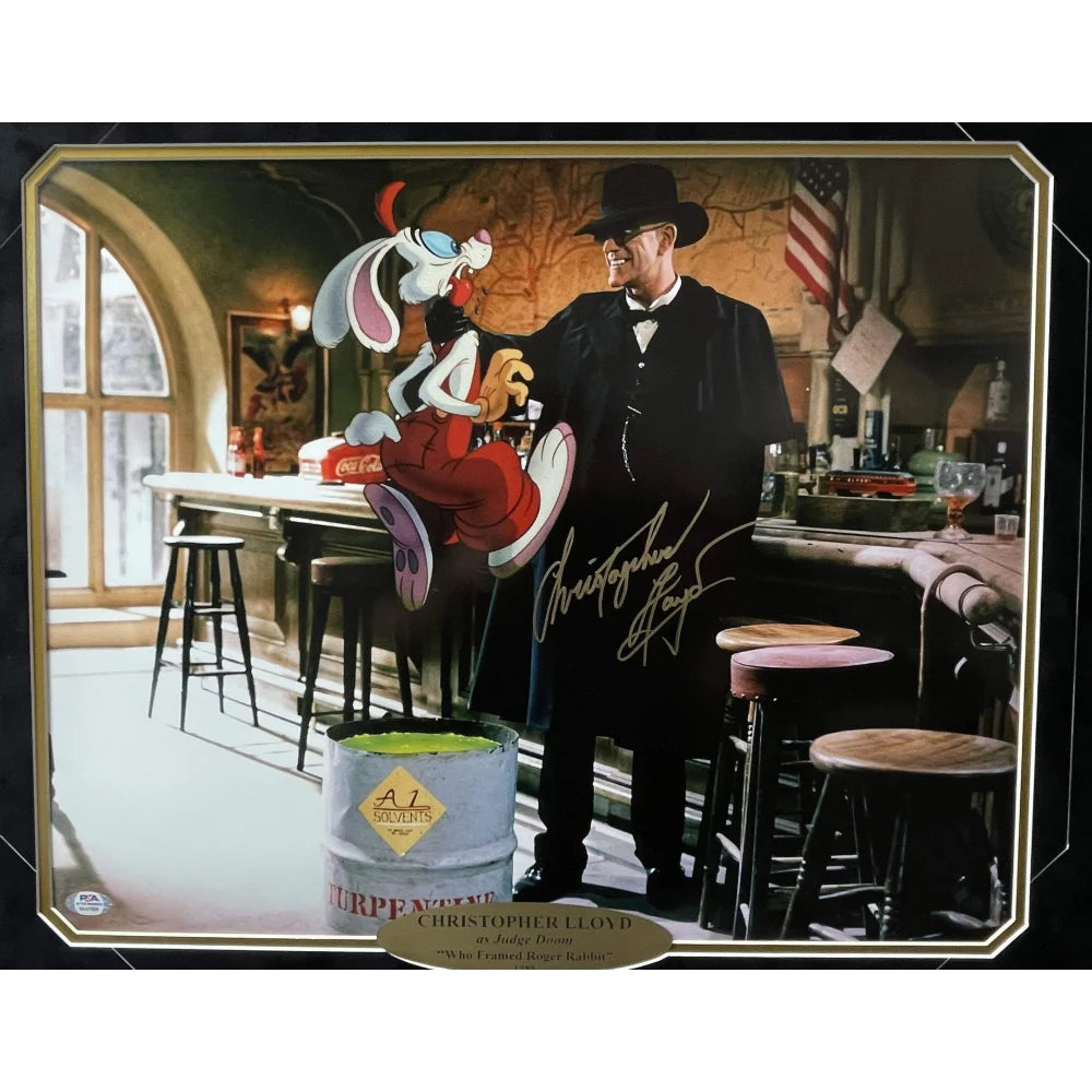 Christopher Lloyd Autographed 16x20 Framed Photo - Who Framed Roger Rabbit - PSA/DNA Certified COA - Perfect for Movie Memorabilia Collectors & Home Theater Decor