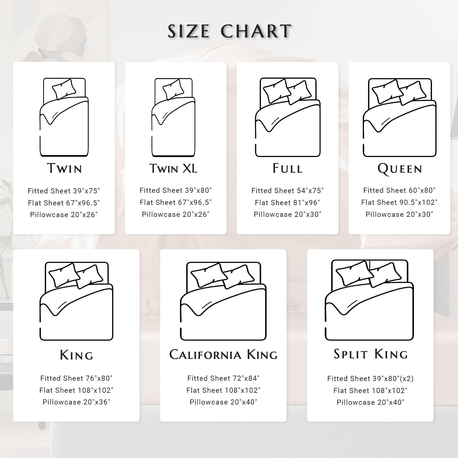 Luxury 22 Momme 7A+ Grade Silk Sheet Set 4-Piece (Cal King) - Premium 100% Mulberry Silk Bedding with Flat Sheet, Fitted Sheet & 2 Pillowcases - Ultra Soft, Breathable & Temperature Regulating for Year-Round Comfort - Perfect for Hot Sleepers, Sensitive Skin & Luxury Bedroom Decor