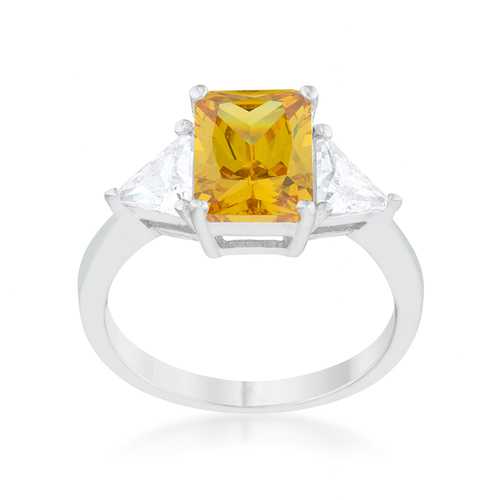Classic Canary Yellow Rhodium Engagement Ring - Vintage Style Solitaire Diamond Ring for Women - Perfect for Proposals, Anniversaries & Special Occasions