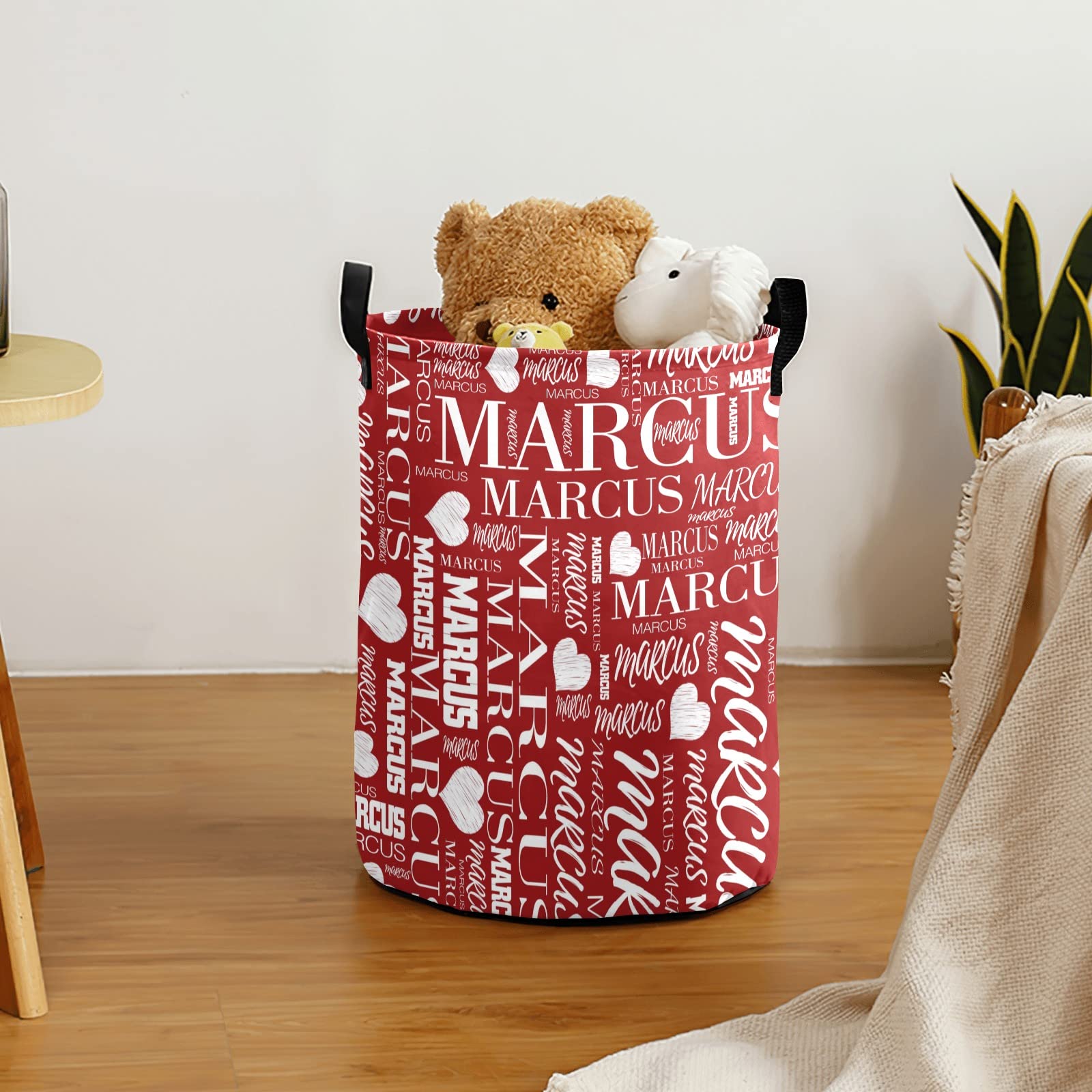 Custom Personalized Laundry Hamper - Collapsible Clothes Storage Basket with Handle for Dirty Laundry - Perfect for Bathroom, Bedroom & Living Room Organization (Red) - Ideal for Small Spaces & Home Decor