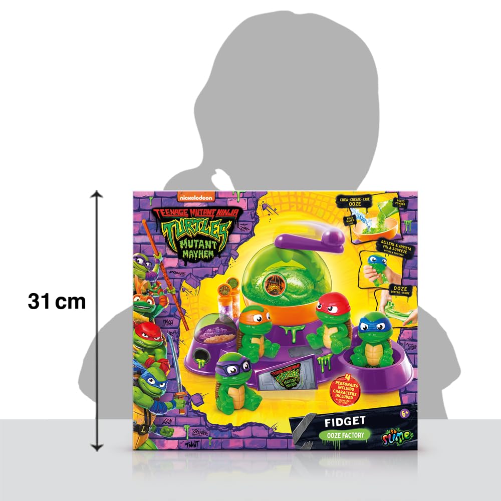 Canal Toys SFC003 Fidget Ooze Factory TMNT - Stress Relief Sensory Toy for Kids & Adults, Perfect for Anxiety Relief, Focus, and Classroom Fidgeting