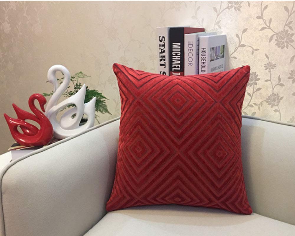 SDCVRE Solid Color Decorative Pillow Covers 45x45cm - Soft Sofa Cushion Covers for Living Room, Bedroom & Dorm - Red Square Pillowcase for Home Decor, Throw Pillow Protector - Perfect for Cozy Seating & Stylish Interior Design