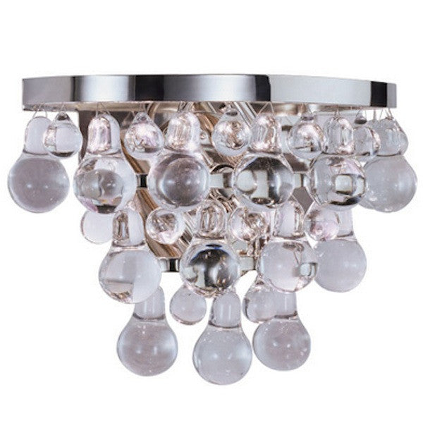 Chrome and Glass Bling Wall Sconces - Elegant Lighting Fixtures for Bedroom, Living Room, and Hallway Decor
