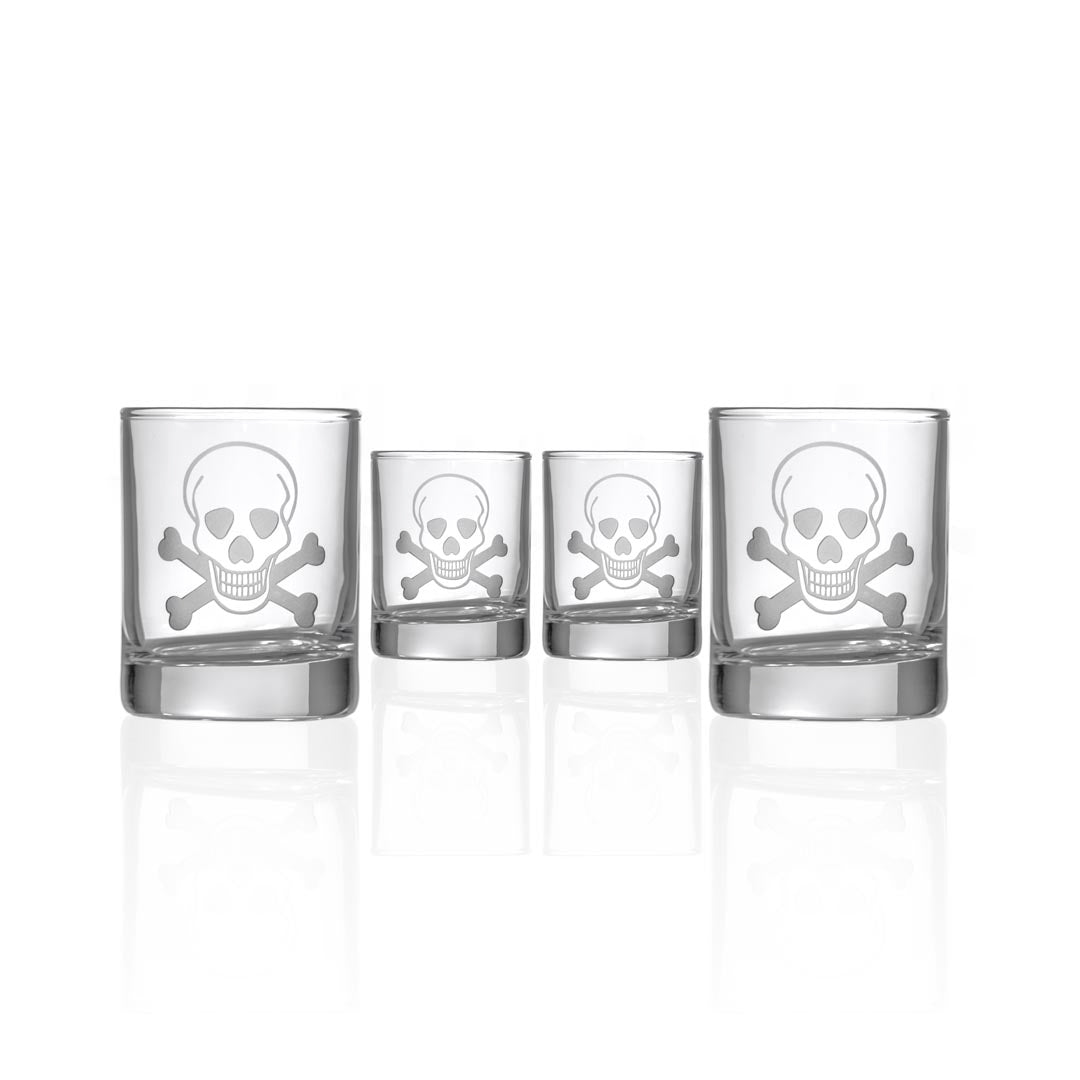 Skull and Crossbones 2.5-Inch Candle Votive Holder Set of 4 - Gothic Decor for Halloween, Home, and Party Decorations