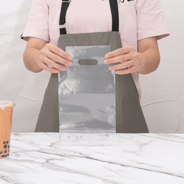Eco-Friendly Clear Plastic Drink Carrier Bag - Holds 1 Cup, Biodegradable & Durable (6.25