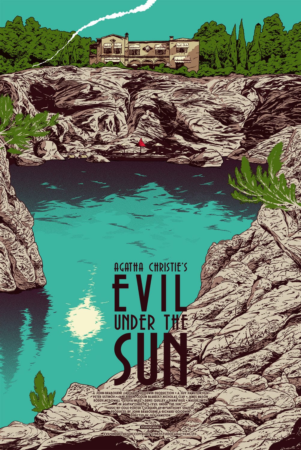 Black Dragon Press x Mondo #03: Evil Under the Sun Art Print - Vintage Horror Movie Poster for Home Decor & Office Wall Art