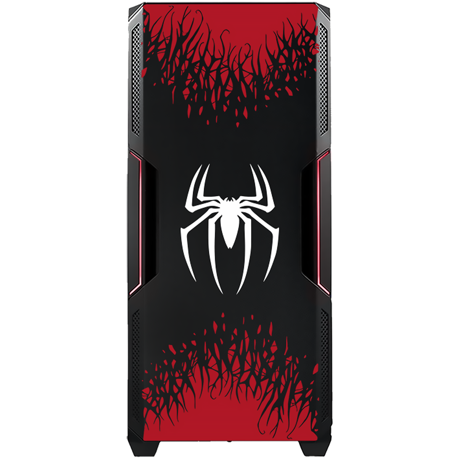 XTREME Gaming PC Case - Spider Man II Edition, ATX Mid Tower with 2 ARGB Fans & Tempered Glass - Perfect for Gaming Setups & Custom PC Builds
