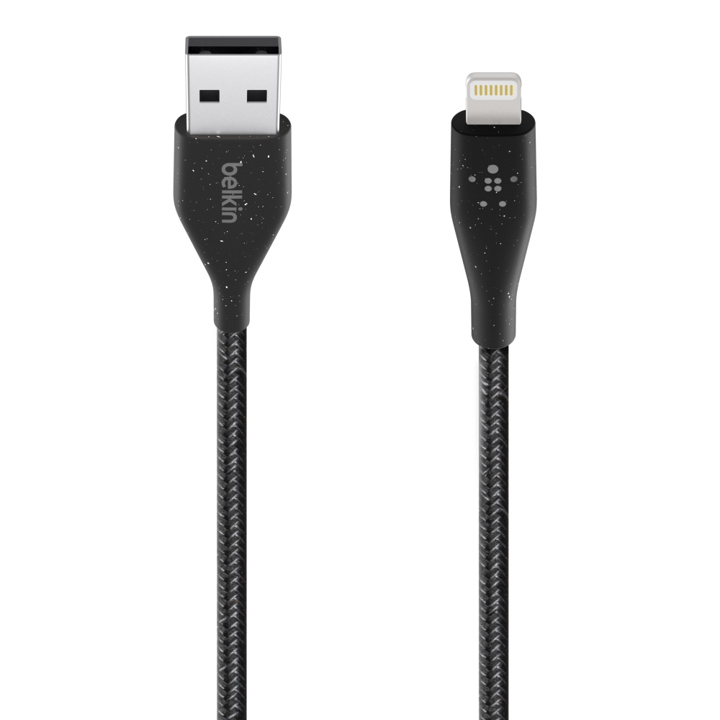 Belkin DuraTek Plus USB A to Lightning Cable 1.2M (4ft) - Black | Fast Charging & Data Sync for iPhone, iPad - Home, Office & Travel Use