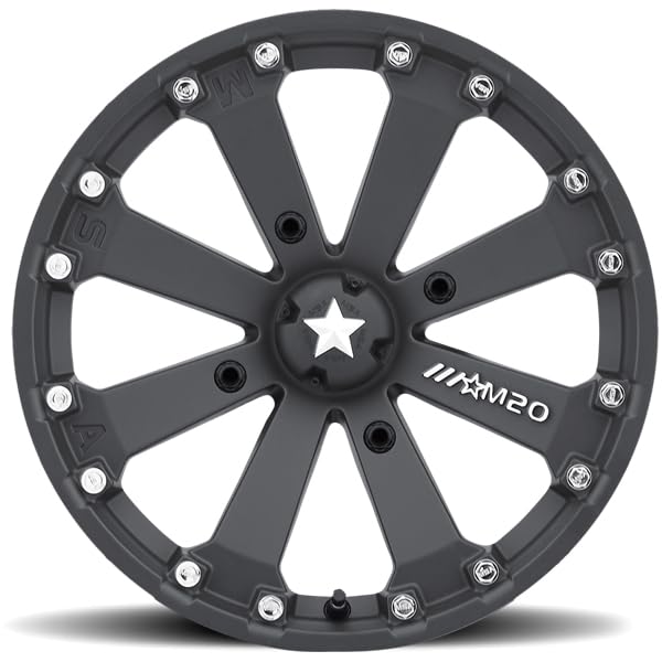 MA20 14X7 4X110 Satin Black -52mm Offset Wheel - Perfect for Jeep Wrangler & Dodge Challenger - Off-Road & Street Performance